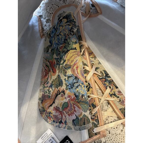 Scarlet Darkness Floral Tapestry Bustier Corset Top Sz 10 Peasant Renaissance - Picture 9 of 10